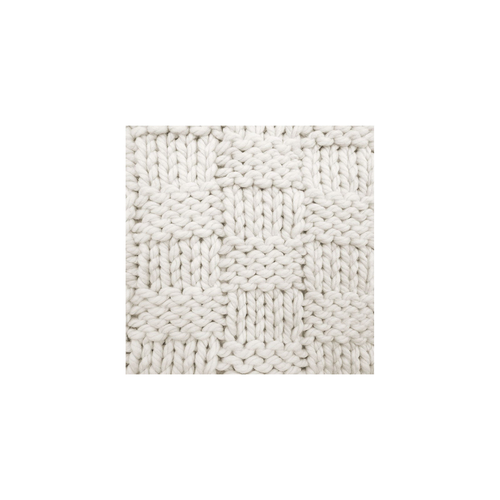 Jessica Hand Knitted Solid Textured Chess Pattern Square 27x27 inch Euro Throw Pillow & Insert, Natural