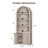 Cesiro 5-Tier Bookcase With 2 Fluted Doors And Adjustable Shelves-727501753-733504566