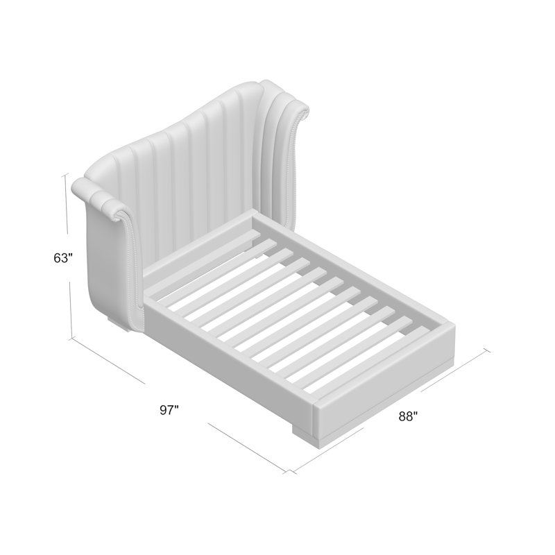 Cicero Upholstered Bed, King, White Velvet