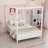 Queen Size Canopy Platform Bed with Headboard and Footboard,Slat Support Leg-1853164430