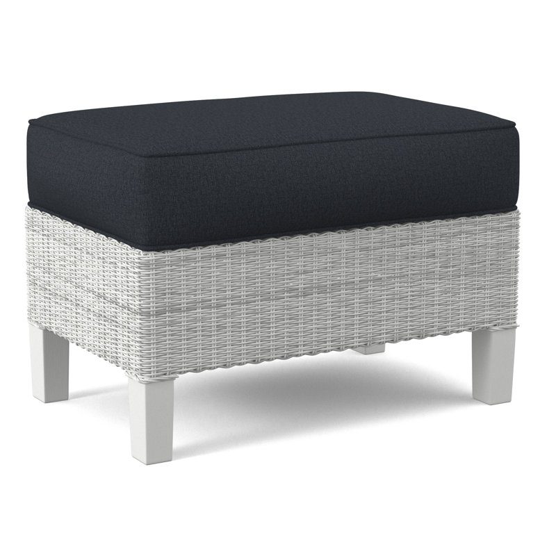 Gibraltar Ottoman, Frost White, White Performance Fabric; 0851-94