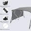 Dessus de bateau à 4 arches de l 96 po x H 54 po: toile de polyuréthane marine 600D, rideaux latéraux translucides à fermeture à glissière, structure en aluminium de 1 po, soleil imperméable (version rideau latéral translucide)-125517064