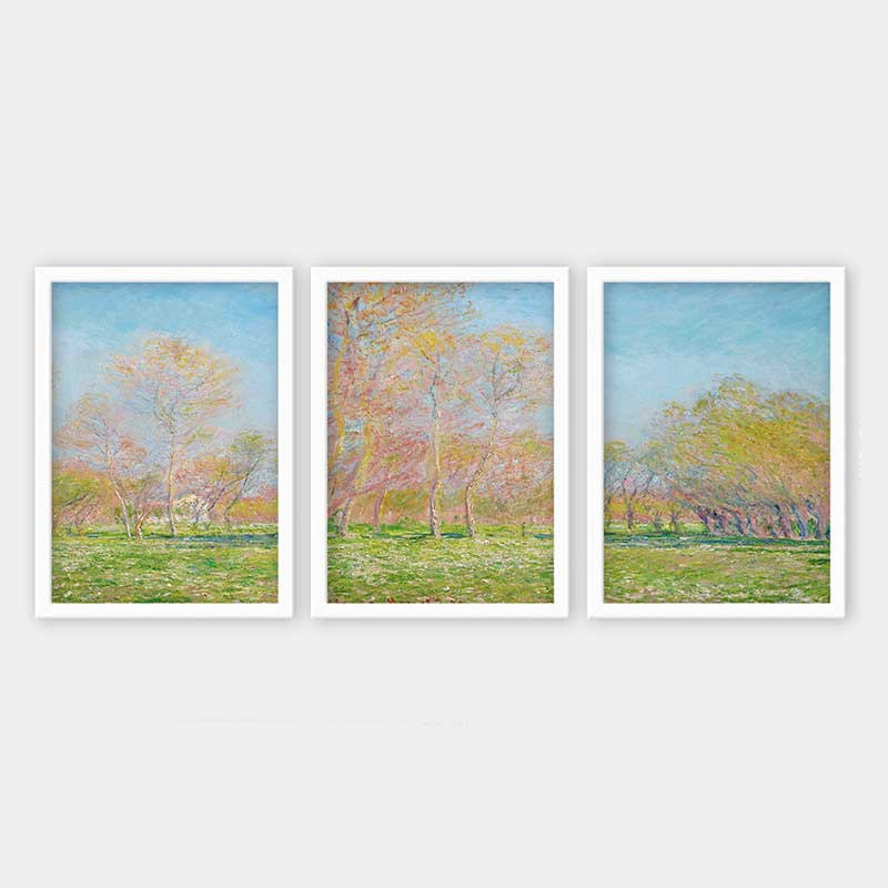 Superbe ensemble de peintures décoratives encadrées (3 pièces) de 21,7 po x 29,5 po chacune | Cadre 100% bois avec polystyrène de 0,8 pouce | Impression numérique UV | Parfait pour la décoration murale de salon, de bureau et de galerie