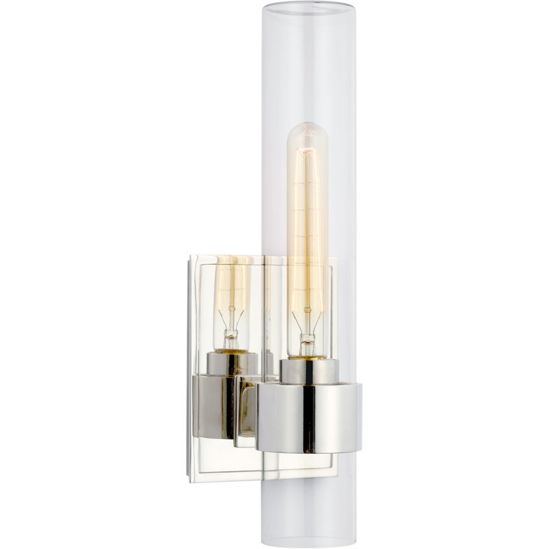 Ian K. Fowler Presidio Outdoor Sconce, Polished Nickel, 14" H x 4.75" W x 4.75" D