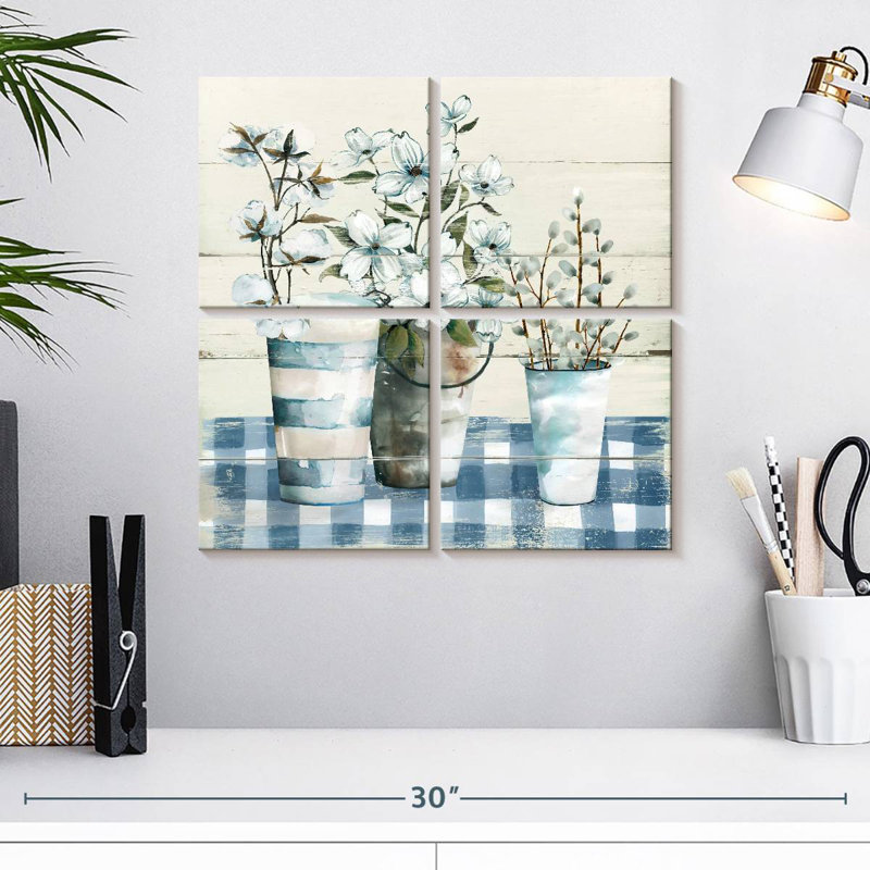 Harnek Gingham Blues, 18" H x 18" W