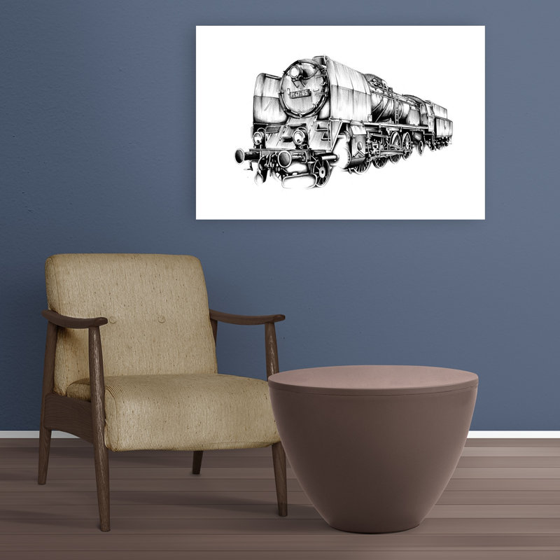 «Powerful Steam Locomotive Classic Industrial Retro», impression murale, H 24 po x l 36 po