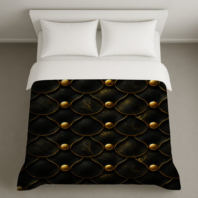 Housses de couette noires et dorées