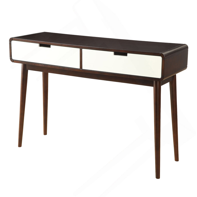 Espresso and White 2-drawer Sofa Table