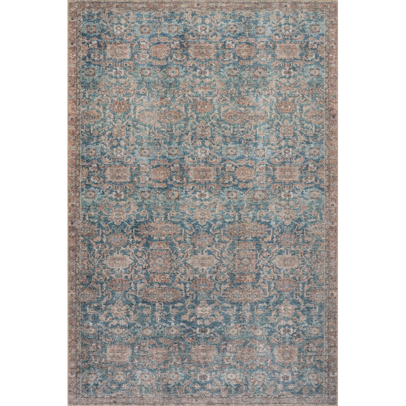 Tapis rétro et délavé Nerissea, Rectangle 4 pi 2 po x 6 pi
