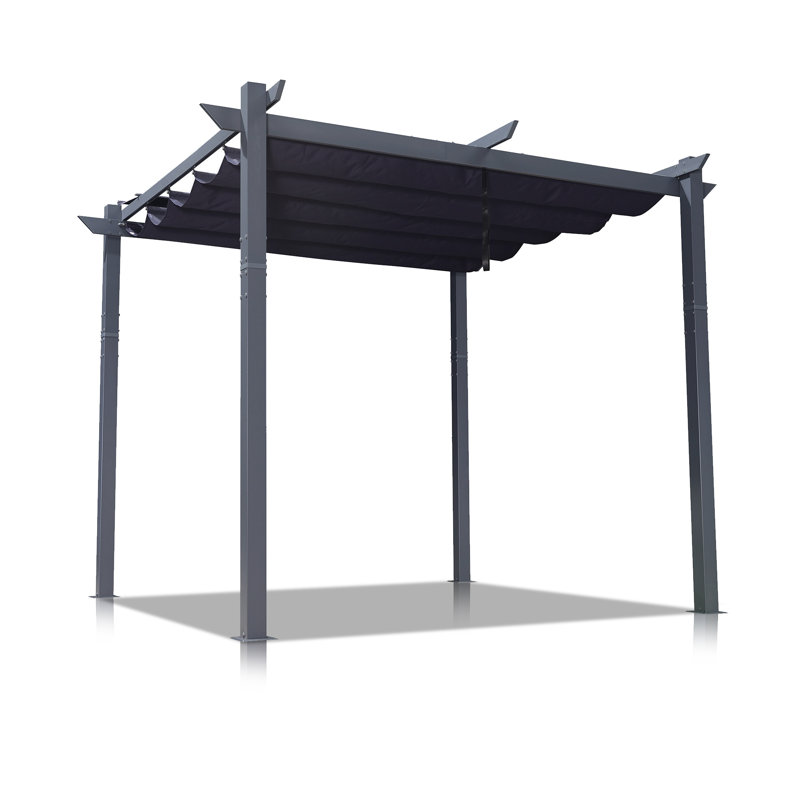 10 pi. L 10 pi. Pergola en aluminium avec auvent, Bleu marine