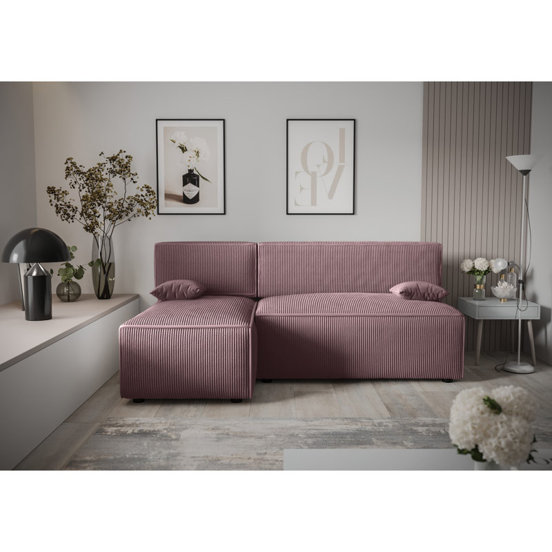 Bertwald 3 Seater Corner Sofa , Left -sided, Purple