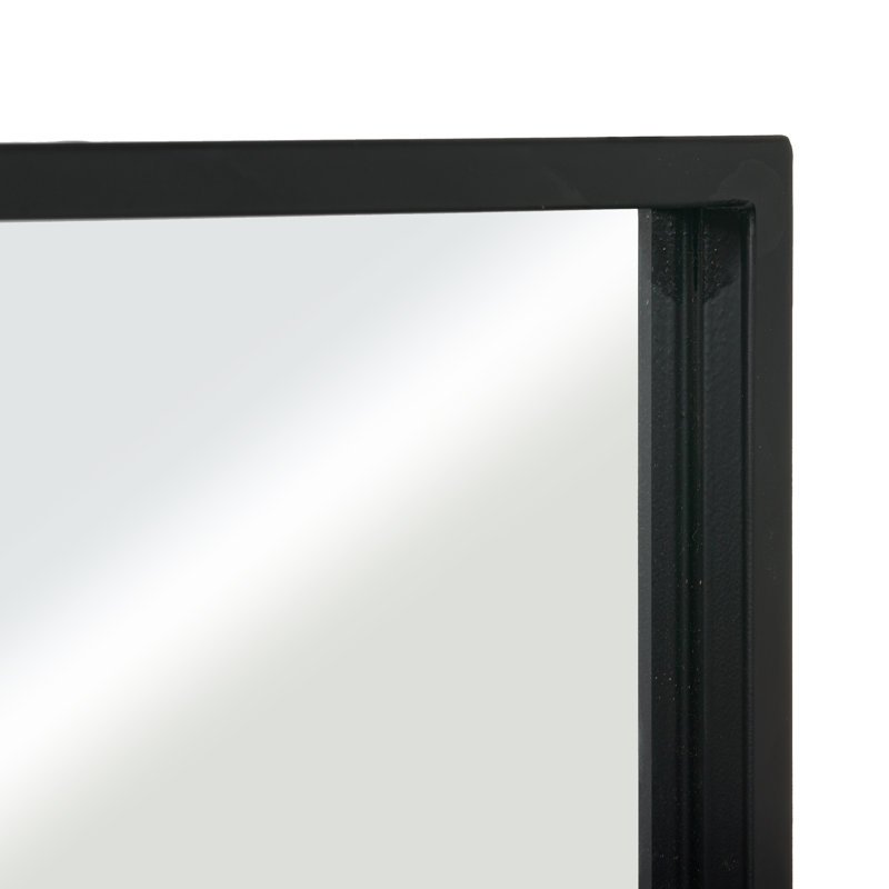Louella Metal Flat Wall Mirror, Black