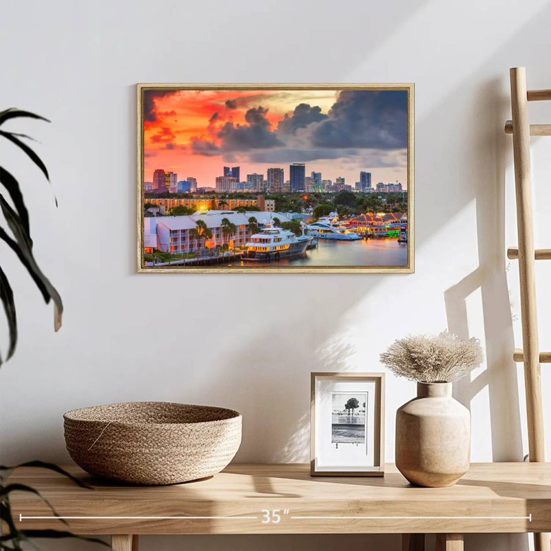 Fort Lauderdale en Floride, Cadre flottant en bois naturel, 19 po x 13 po