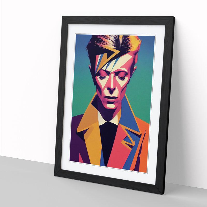 Higganum David Bowie Portrait Vol.1 - Picture Frame Print, Black, 64cm H x 46cm W x 2cm D