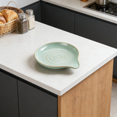 Ceramic Spoon Rest For Stovetop, Heat-Resistant Utensil Holder With Deep Contour Design To Catch Drips, Scratch-Resistant And Dishwasher Safe For Kitchen Countertop Organization