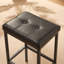 Ensemble de table de salle à manger 5 pièces de style pub, table de pub de style industriel, 4 chaises de bar en cuir PU, brun rustique, l 47,2 po x l 23,6 po x H 35,4 po