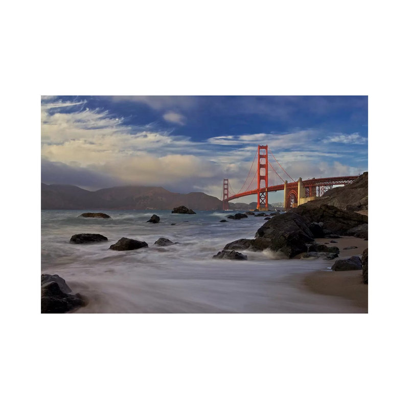 Golden Gate Bridge by Evgeny Vasenev - Wrapped Canvas Gallery-Wrapped Canvas Giclée, 66.04 cm H x 45.72 cm W x 3.175 cm D