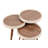 Modern Nesting Table Set (3 Pieces), Walnut & Cream, 15.4 x 19.0 x 19.0 inches | 100% Melamine Coated Particle Board, Durable & Stylish | Perfect for Living Room, Office, and Study Spaces, Space-Saving Design