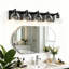 Éclairage pour meuble-lavabo noir mat avec abat-jour en verre transparent, douille E26-129385577