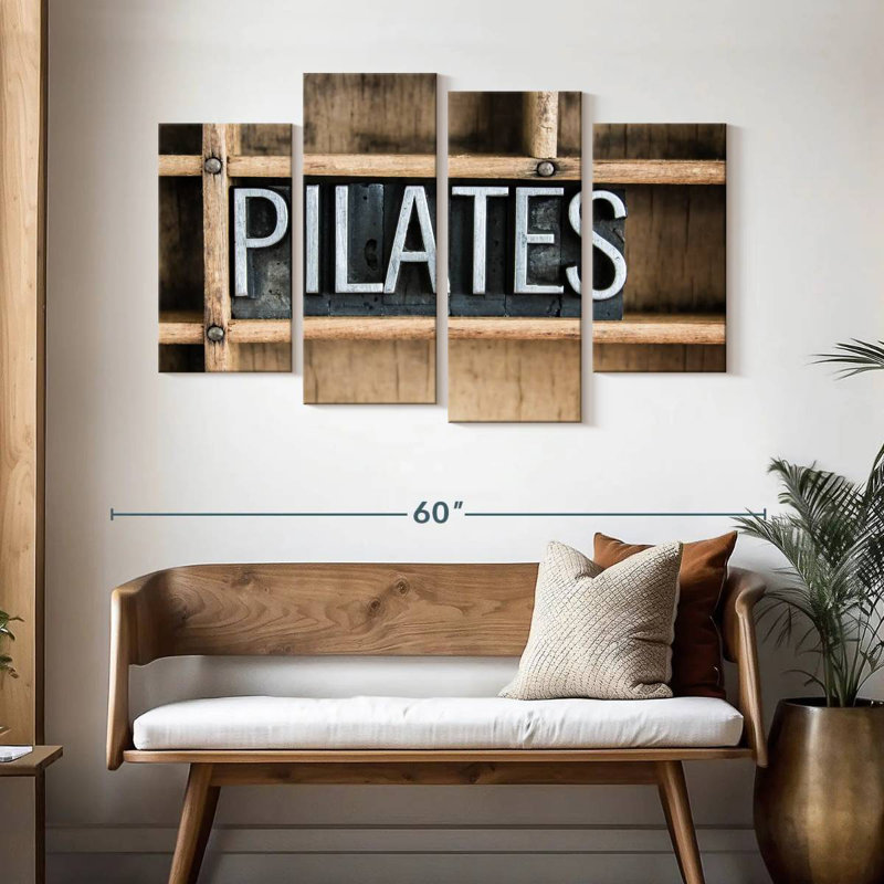 Sireci Pilates Metal Typography, 32" H x 52" W