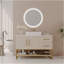 Meuble-lavabo moderne 47,2 po avec lavabo vasque en céramique, armoire autoportante dorée