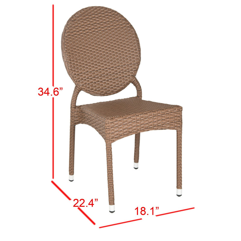Chaise de patio empilable Ekkehard, Brun