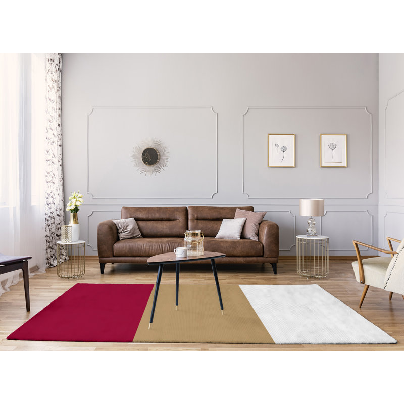 Tapis de zone rouge/doré, Rectangle 9 pi x 12 pi