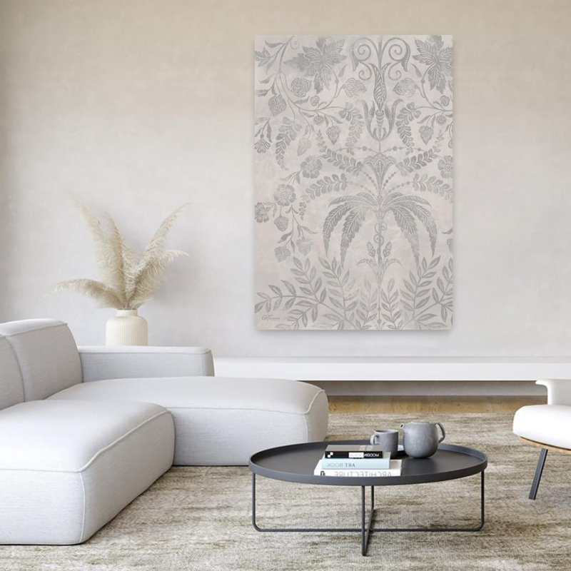 Motif floral rétro, art abstrait rétro, H 60 po x l 40 po