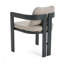 Chaise de patio d'extérieur en aluminium Pula, ensemble de 2, finition noire avec coussin beige