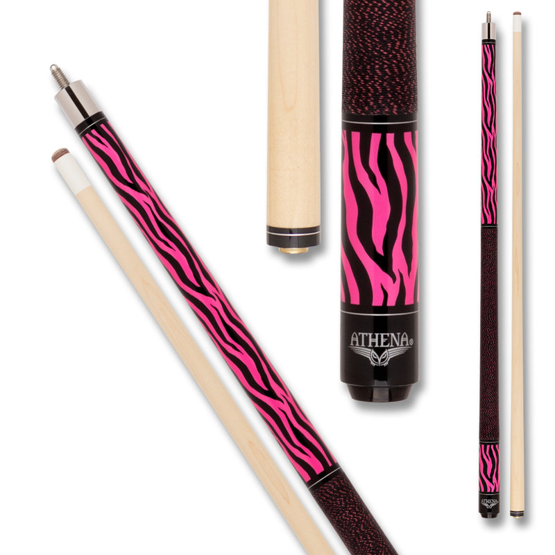 Athena ATH63 Pink Zebra Pool Cue w/ Extension - 20oz, 20 oz