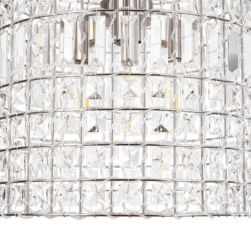 Vintage 3 - Light Cage Crystal Pendant Light, Nickel