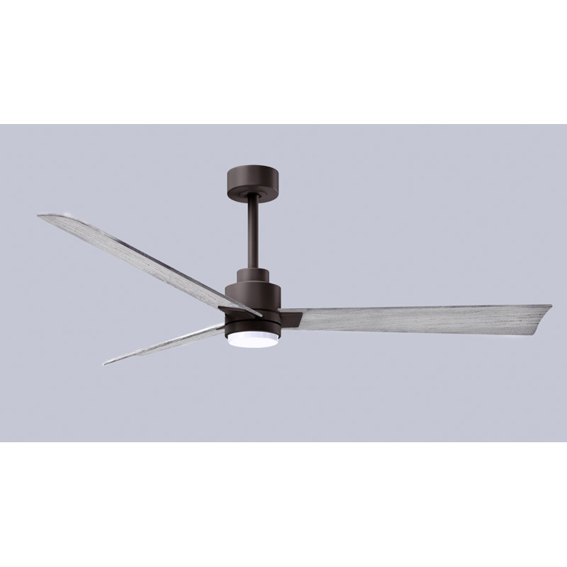 Ventilateur de plafond Alessandra, Ton bois de grange, Bronze texturé, 56"