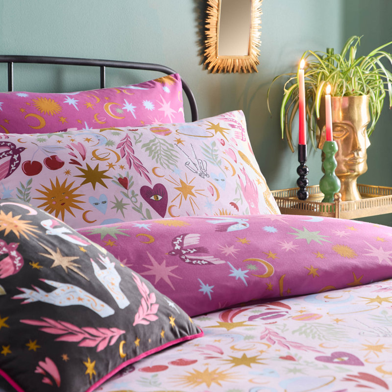Furn Enchanted Printed Reversible Duvet Sets, Double Duvet Cover Set +  2 Standard Pillowcases