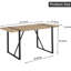 Table de salle à manger moderne en bois aggloméré rectangulaire industriel pour 4 à 6 personnes, avec plateau en bois d'ingénierie de 1,5 po d'épaisseur et pieds en métal