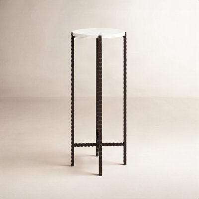 Lia 9" Genuine Marble End Table