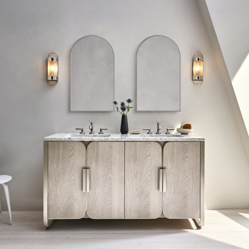 Miroir arqué, Acier inoxydable poli