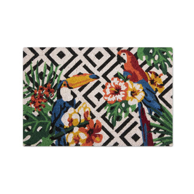Tropical Non-Slip Geometric Outdoor Doormat
