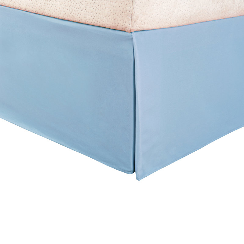 Pleated Bed Skirt, Light Blue, King