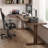 Light walnut L-Shaped Solid Wood desks-107510417-107510420