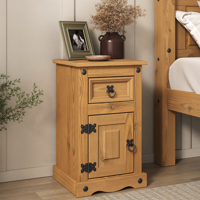 35cm W Solid Wood Bedside Table