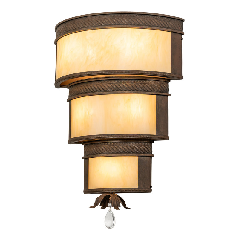 18" Wide Rope Trimmed Cilindro Wall Sconce