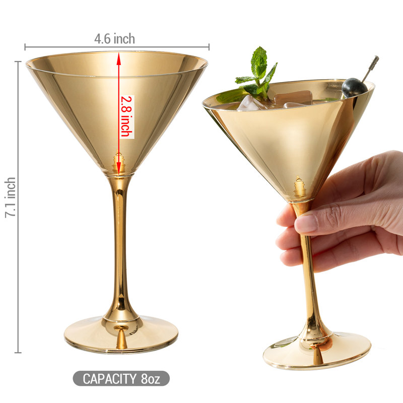 4 Piece 237ml Martini Glass Set, Gold