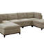 Fauteuil modulaire 1 pièce en tissu chenille sans accoudoirs-75319809