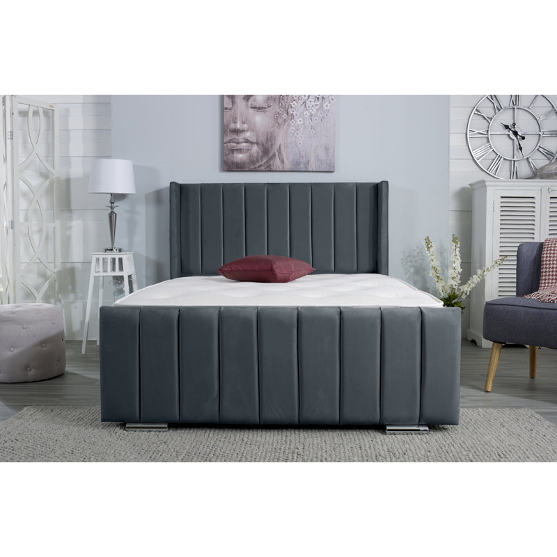 Aulo Upholstered Bed Frame, Grey, Super King (6')