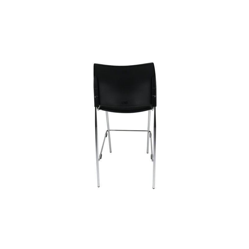 Jody Plastic Stack Stool, Bar Stool (30" Seat Height), Dark Black
