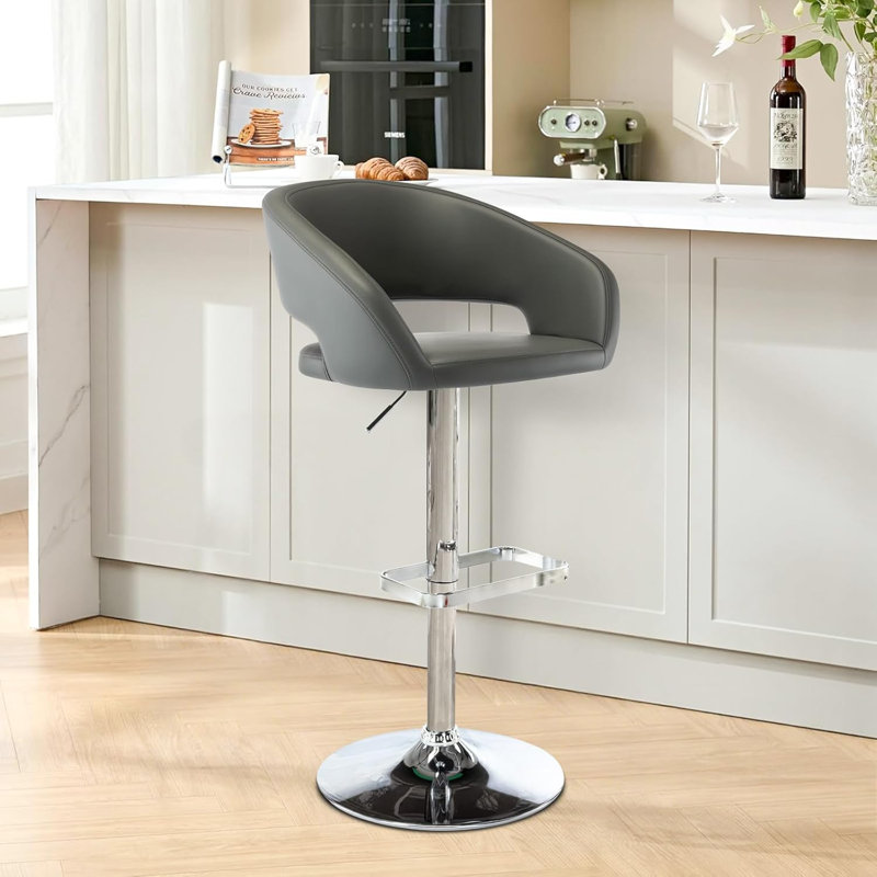 Anastacio Swivel Upholstered Adjustable Height Counter Stool with Metal Frame,Bar Stools with Footrest, Kitchen Island Chairs for Dining Room, Home Bar, Cafe