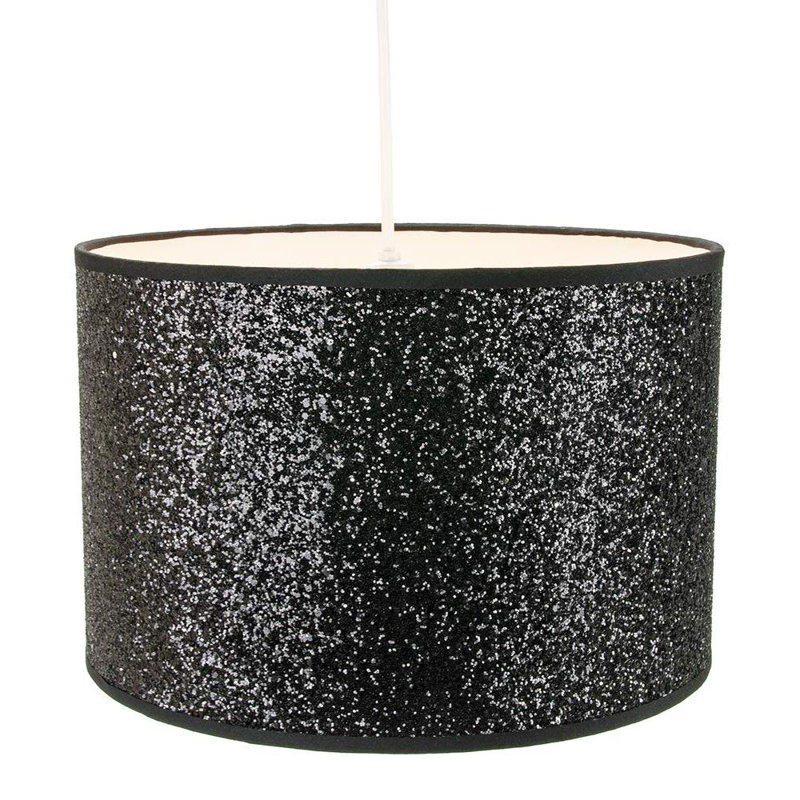 Modern and Designer Bright Glitter Fabric Pendant/Lamp Shade, Purple, 18cm H x 25cm W x 25cm D