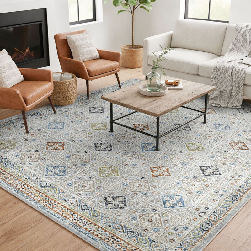 Tapis lavable moelleux à motif subtil Mere - Collection Coda, Rectangle 5 pi 3 po x 7 pi 3 po
