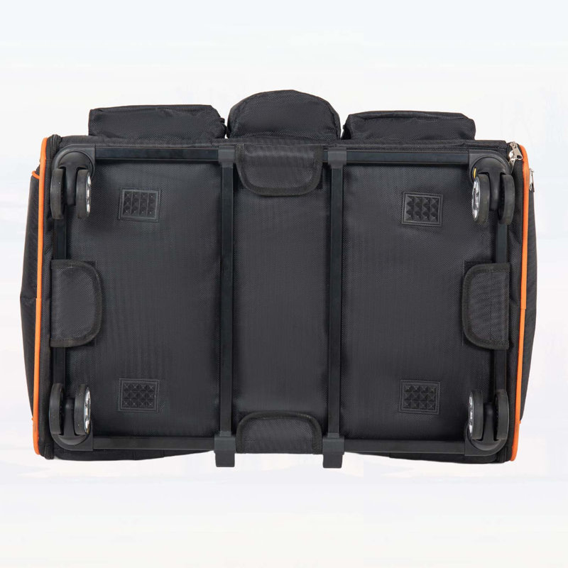 2 in 1 Large Cat Carrier for 2 Cats, Rolling Pet Carrier with Wheels, Expandable Foldable Double Pet Carrier with Removable Divider, Breathable Mesh Oxford, Ideal for Car/Camping/Vet