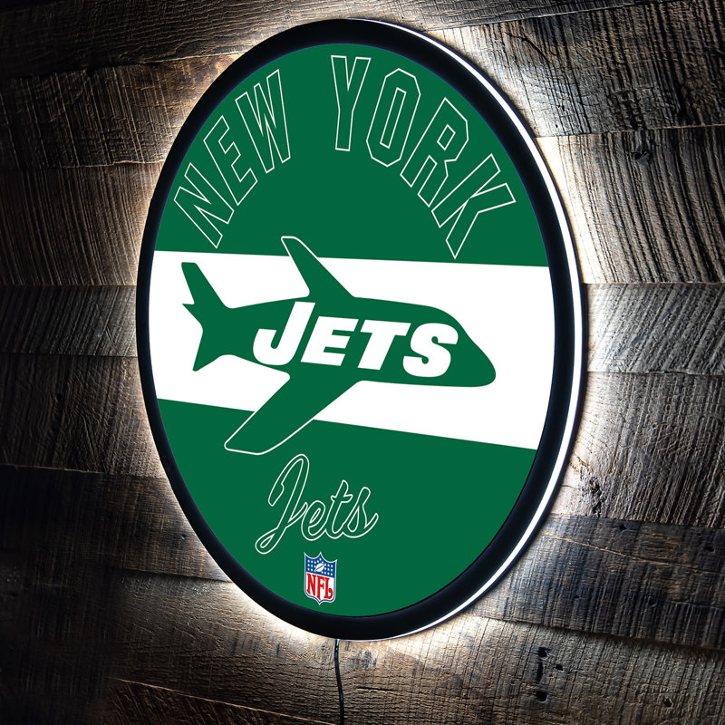 NFL Vintage LED 23" Round Lighted Wall Sign, NFL New York Jets